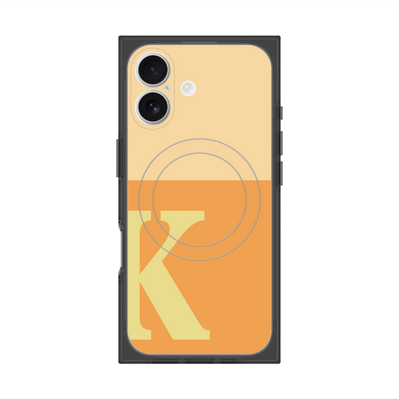 プレミアムスクエアケース with MagSafe［ オリジナル - initial two tone - K orange ］