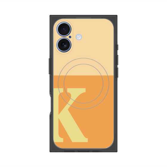 プレミアムスクエアケース with MagSafe［ オリジナル - initial two tone - K orange ］