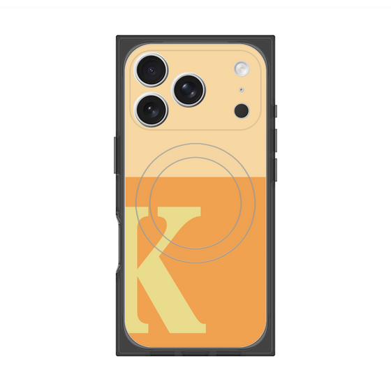 プレミアムスクエアケース with MagSafe［ オリジナル - initial two tone - K orange ］