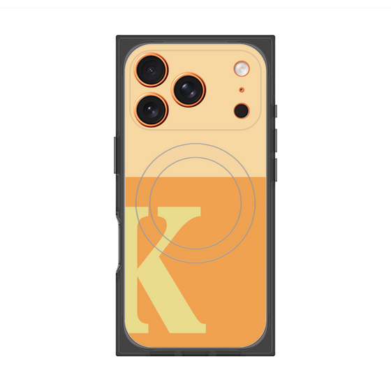プレミアムスクエアケース with MagSafe［ オリジナル - initial two tone - K orange ］