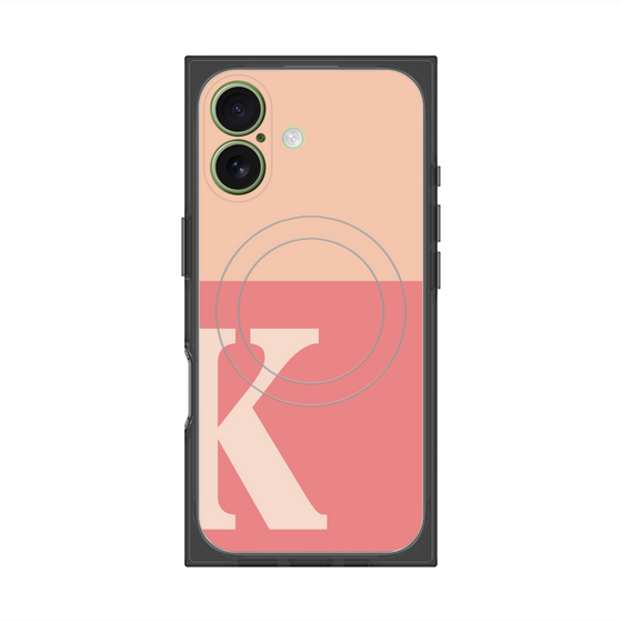 プレミアムスクエアケース with MagSafe［ オリジナル - initial two tone - K pink ］