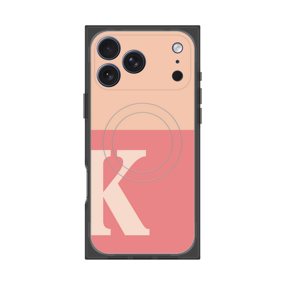 プレミアムスクエアケース with MagSafe［ オリジナル - initial two tone - K pink ］