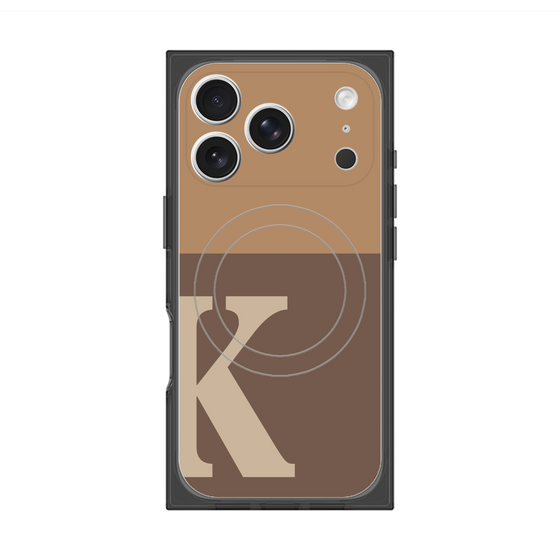 プレミアムスクエアケース with MagSafe［ オリジナル - initial two tone - K brown ］