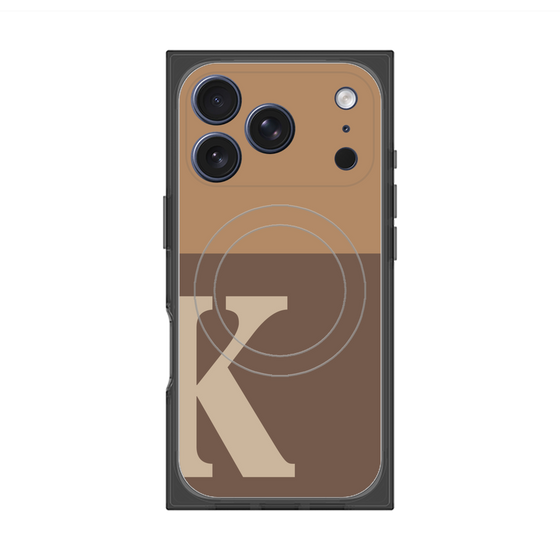 プレミアムスクエアケース with MagSafe［ オリジナル - initial two tone - K brown ］