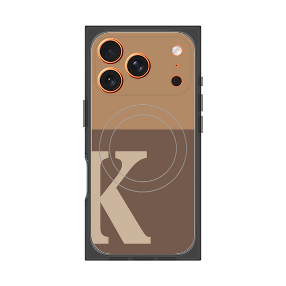プレミアムスクエアケース with MagSafe［ オリジナル - initial two tone - K brown ］