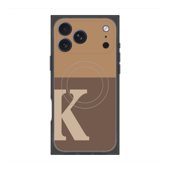 プレミアムスクエアケース with MagSafe［ オリジナル - initial two tone - K brown ］