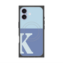 プレミアムスクエアケース with MagSafe［ オリジナル - initial two tone - K blue ］