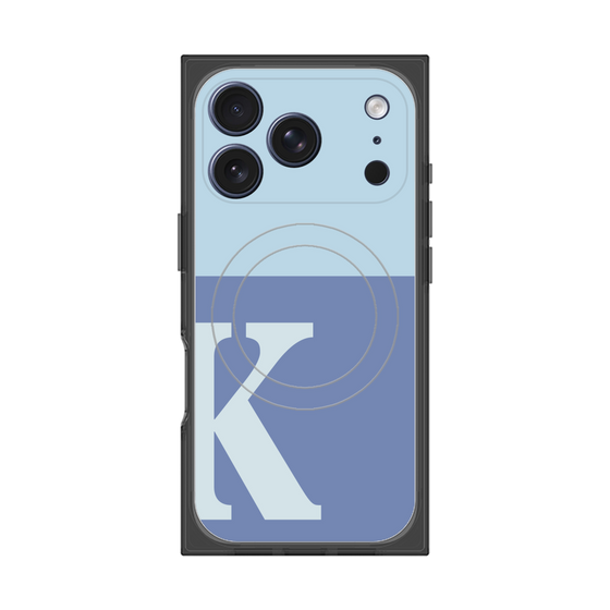 プレミアムスクエアケース with MagSafe［ オリジナル - initial two tone - K blue ］