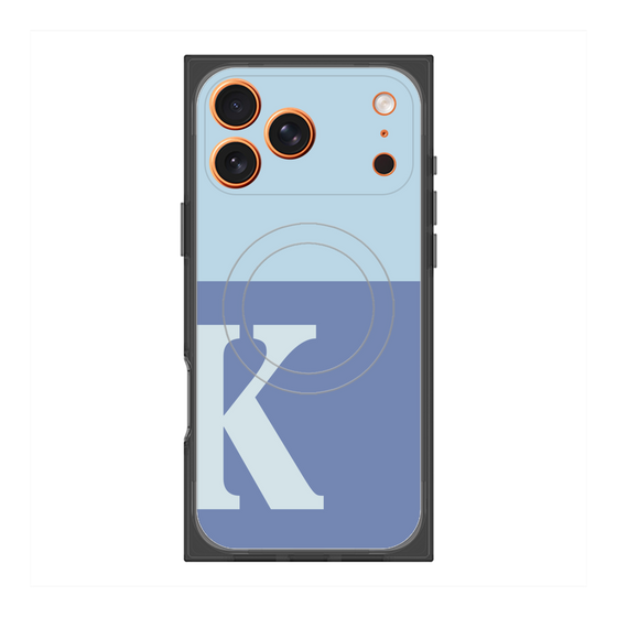 プレミアムスクエアケース with MagSafe［ オリジナル - initial two tone - K blue ］