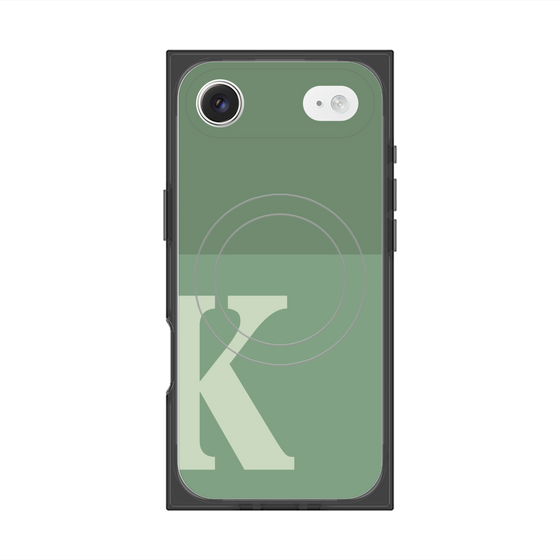 プレミアムスクエアケース with MagSafe［ オリジナル - initial two tone - K green ］