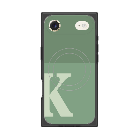 プレミアムスクエアケース with MagSafe［ オリジナル - initial two tone - K green ］