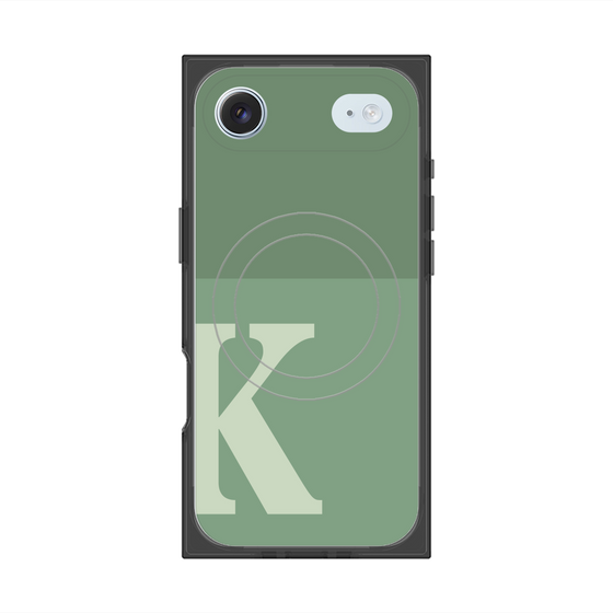 プレミアムスクエアケース with MagSafe［ オリジナル - initial two tone - K green ］