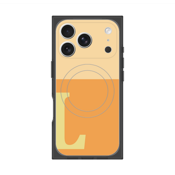 プレミアムスクエアケース with MagSafe［ オリジナル - initial two tone - L orange ］