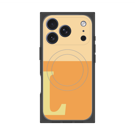 プレミアムスクエアケース with MagSafe［ オリジナル - initial two tone - L orange ］
