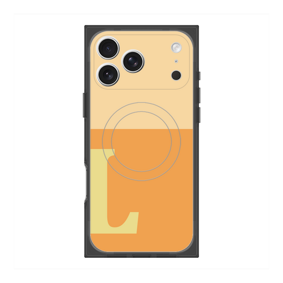 プレミアムスクエアケース with MagSafe［ オリジナル - initial two tone - L orange ］