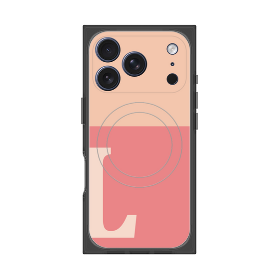 プレミアムスクエアケース with MagSafe［ オリジナル - initial two tone - L pink ］