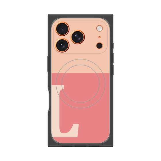 プレミアムスクエアケース with MagSafe［ オリジナル - initial two tone - L pink ］