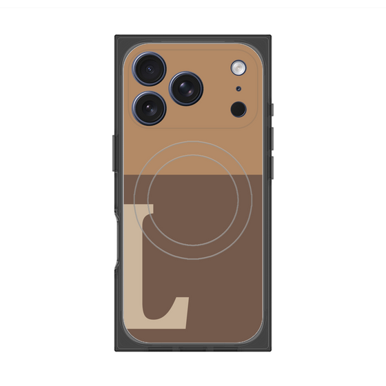 プレミアムスクエアケース with MagSafe［ オリジナル - initial two tone - L brown ］