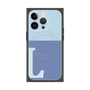 プレミアムスクエアケース with MagSafe［ オリジナル - initial two tone - L blue ］