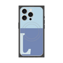 プレミアムスクエアケース with MagSafe［ オリジナル - initial two tone - L blue ］