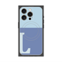 プレミアムスクエアケース with MagSafe［ オリジナル - initial two tone - L blue ］