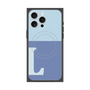 プレミアムスクエアケース with MagSafe［ オリジナル - initial two tone - L blue ］