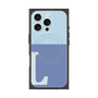 プレミアムスクエアケース with MagSafe［ オリジナル - initial two tone - L blue ］