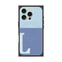 プレミアムスクエアケース with MagSafe［ オリジナル - initial two tone - L blue ］