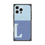 プレミアムスクエアケース with MagSafe［ オリジナル - initial two tone - L blue ］