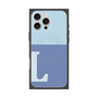 プレミアムスクエアケース with MagSafe［ オリジナル - initial two tone - L blue ］