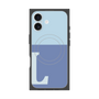 プレミアムスクエアケース with MagSafe［ オリジナル - initial two tone - L blue ］