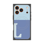 プレミアムスクエアケース with MagSafe［ オリジナル - initial two tone - L blue ］