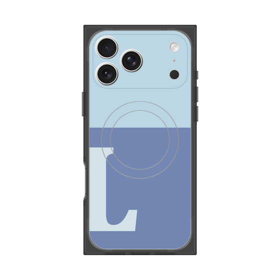 プレミアムスクエアケース with MagSafe［ オリジナル - initial two tone - L blue ］
