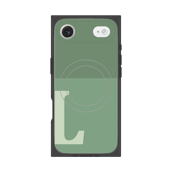 プレミアムスクエアケース with MagSafe［ オリジナル - initial two tone - L green ］