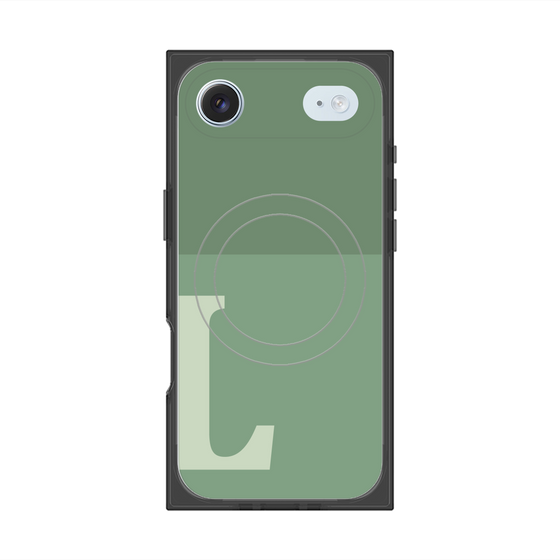 プレミアムスクエアケース with MagSafe［ オリジナル - initial two tone - L green ］