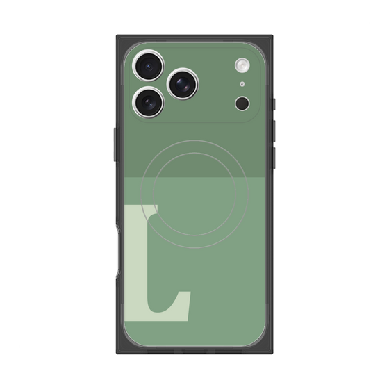プレミアムスクエアケース with MagSafe［ オリジナル - initial two tone - L green ］