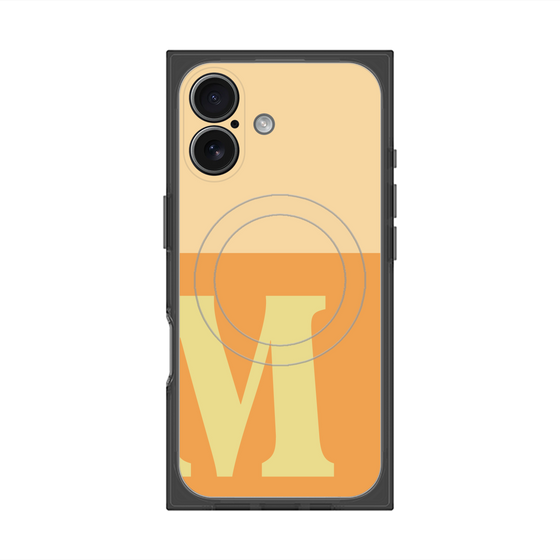 プレミアムスクエアケース with MagSafe［ オリジナル - initial two tone - M orange ］