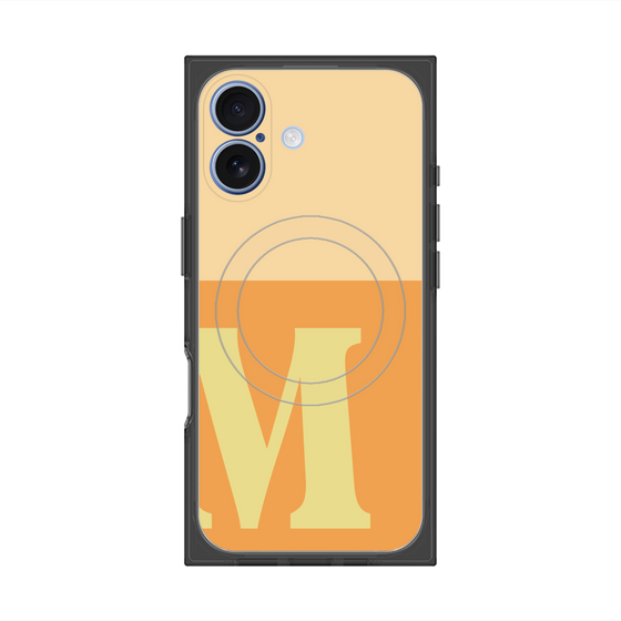 プレミアムスクエアケース with MagSafe［ オリジナル - initial two tone - M orange ］