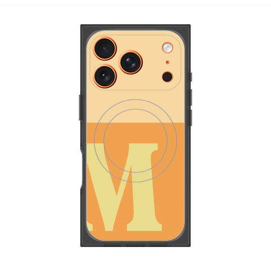 プレミアムスクエアケース with MagSafe［ オリジナル - initial two tone - M orange ］