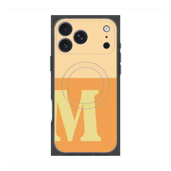 プレミアムスクエアケース with MagSafe［ オリジナル - initial two tone - M orange ］