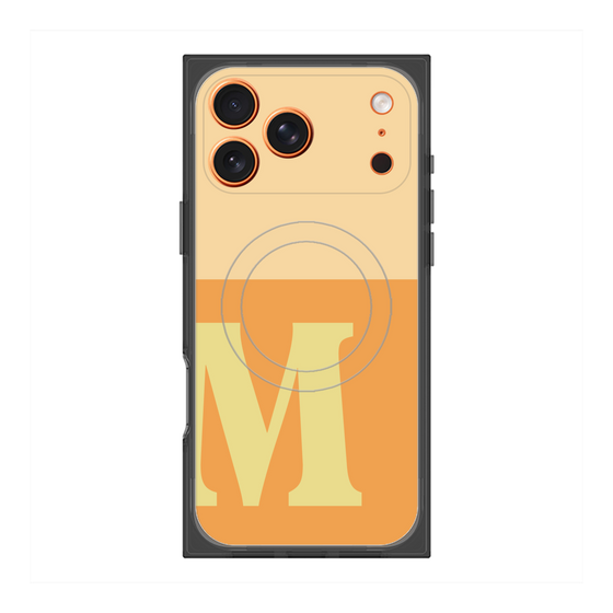 プレミアムスクエアケース with MagSafe［ オリジナル - initial two tone - M orange ］