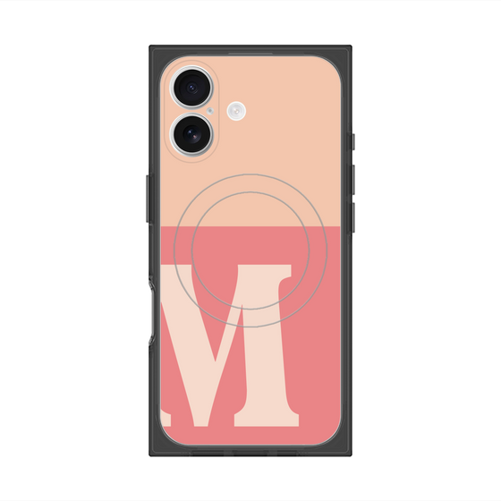 プレミアムスクエアケース with MagSafe［ オリジナル - initial two tone - M pink ］