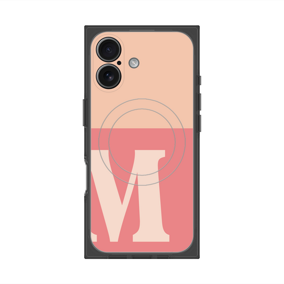プレミアムスクエアケース with MagSafe［ オリジナル - initial two tone - M pink ］