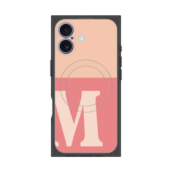 プレミアムスクエアケース with MagSafe［ オリジナル - initial two tone - M pink ］