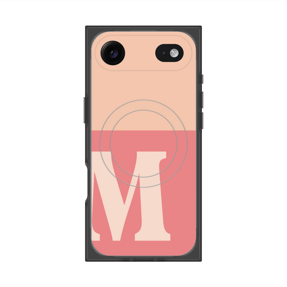 プレミアムスクエアケース with MagSafe［ オリジナル - initial two tone - M pink ］