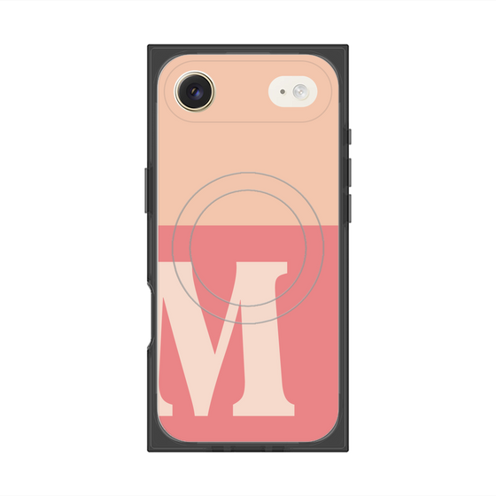 プレミアムスクエアケース with MagSafe［ オリジナル - initial two tone - M pink ］