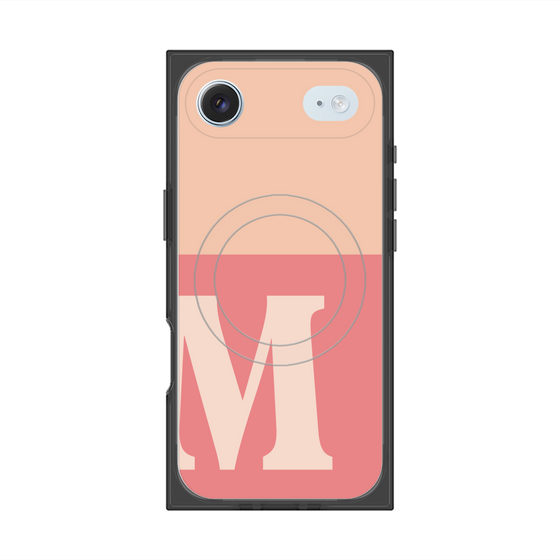 プレミアムスクエアケース with MagSafe［ オリジナル - initial two tone - M pink ］
