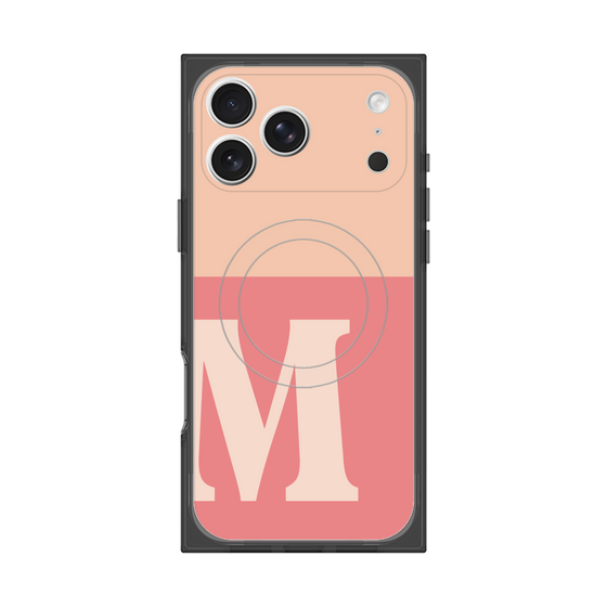プレミアムスクエアケース with MagSafe［ オリジナル - initial two tone - M pink ］