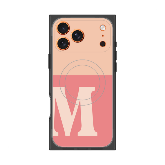 プレミアムスクエアケース with MagSafe［ オリジナル - initial two tone - M pink ］