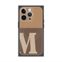 プレミアムスクエアケース with MagSafe［ オリジナル - initial two tone - M brown ］